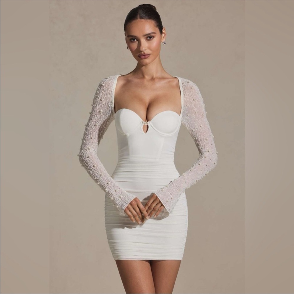 Oh Polly White Long Sleeve Dress